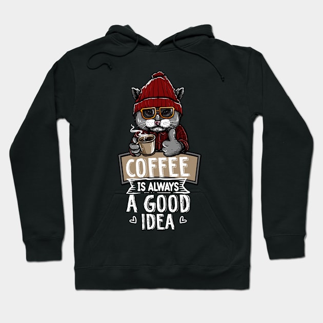 Urban street cat coffee is always a good idea Hoodie by letnothingstopyou